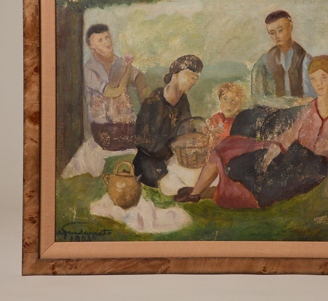 MID CENTURY ITALIAN PICNIC SCENE
