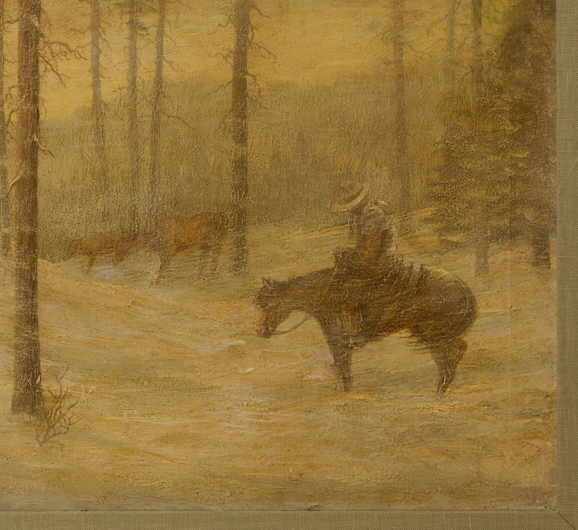 EARLY 20TH CENTURY SCENE OF A RESTING RIDER