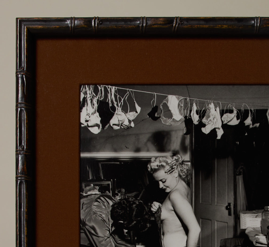 1950S SHOWGIRL CHANGING IN DRESSING ROOM BY WEEGEE