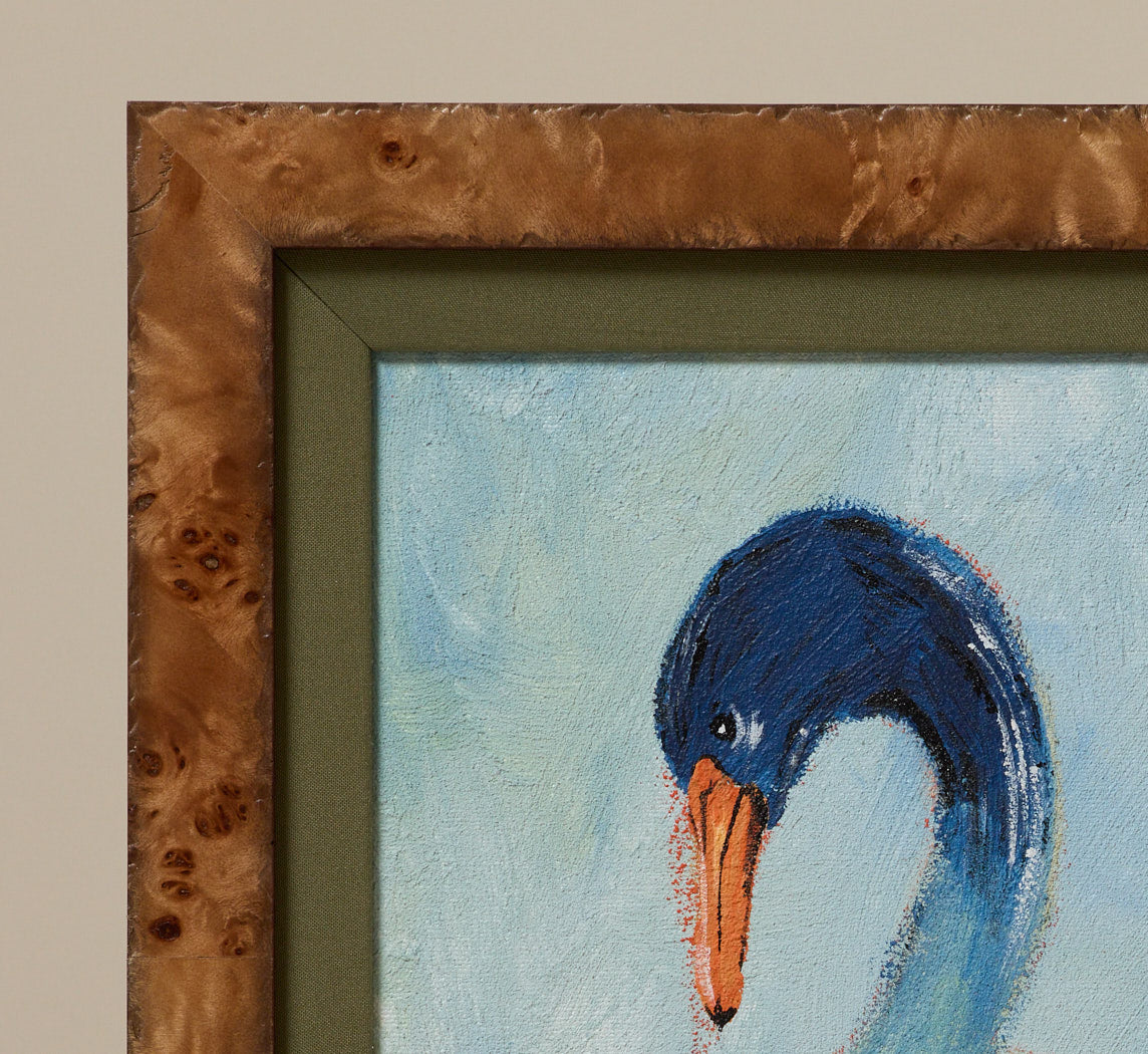 ENGLISH NAIVE ART "SILENT SWAN" PORTRAIT