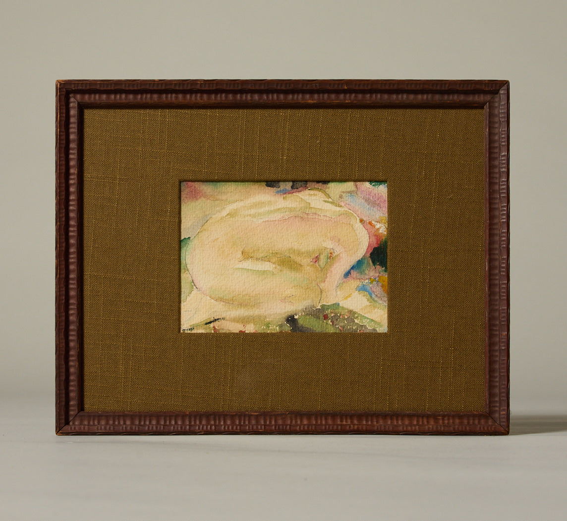 VINTAGE NUDE RECUMBENT WOMAN TITLED "LEDA"