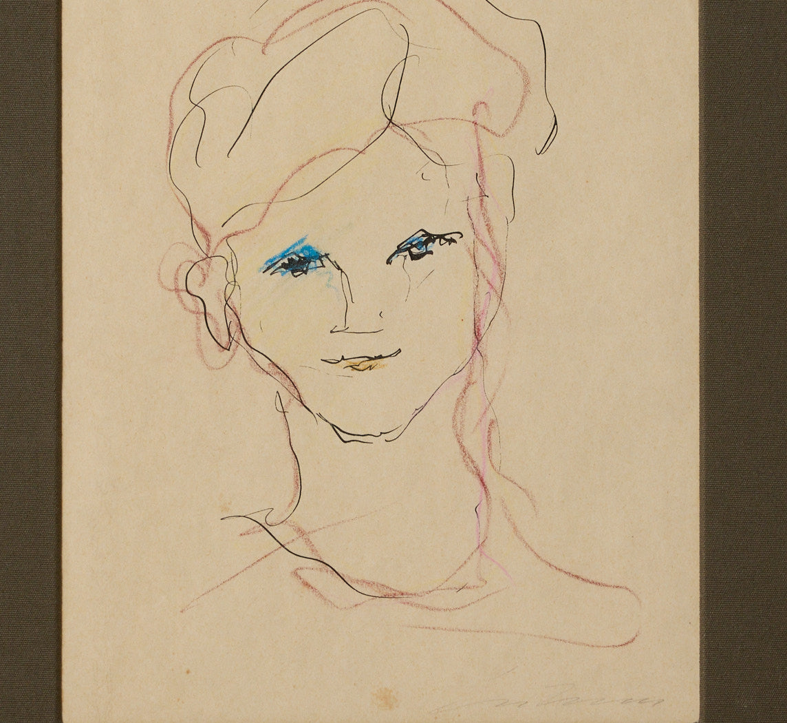1960S ITALIAN MIXED MEDIA PORTRAIT