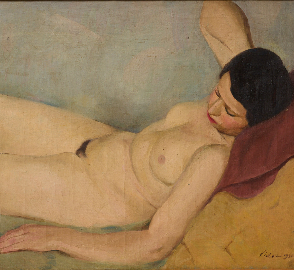 1930S NUDE STUDY OF A WOMAN IN STILLNESS