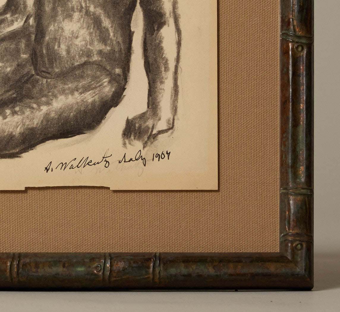 1904 ITALIAN SKETCH OF A SEATED FIGURE