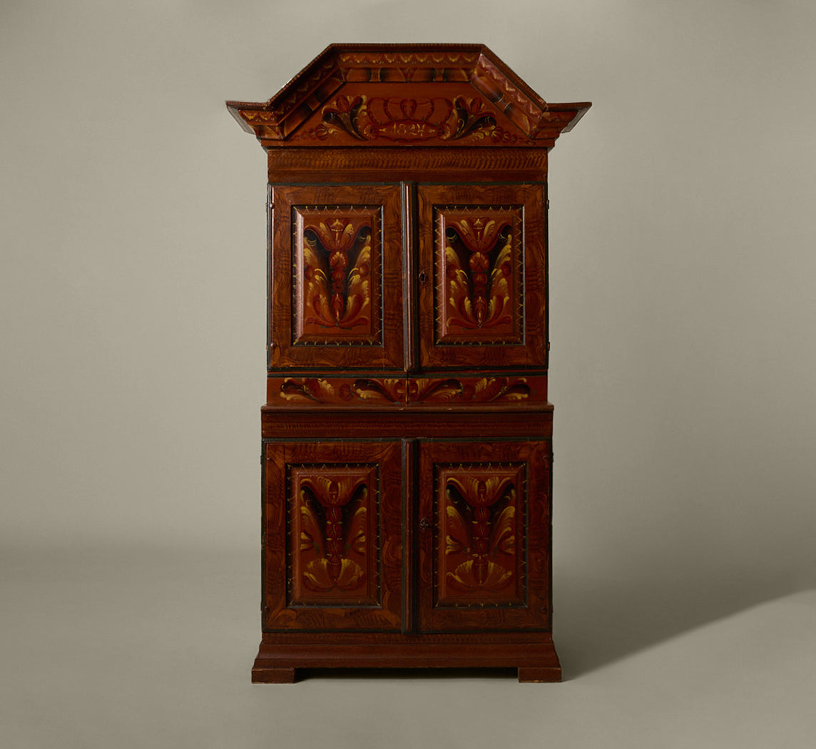 19TH CENTURY FOLK ART SWEDISH CUPBOARD