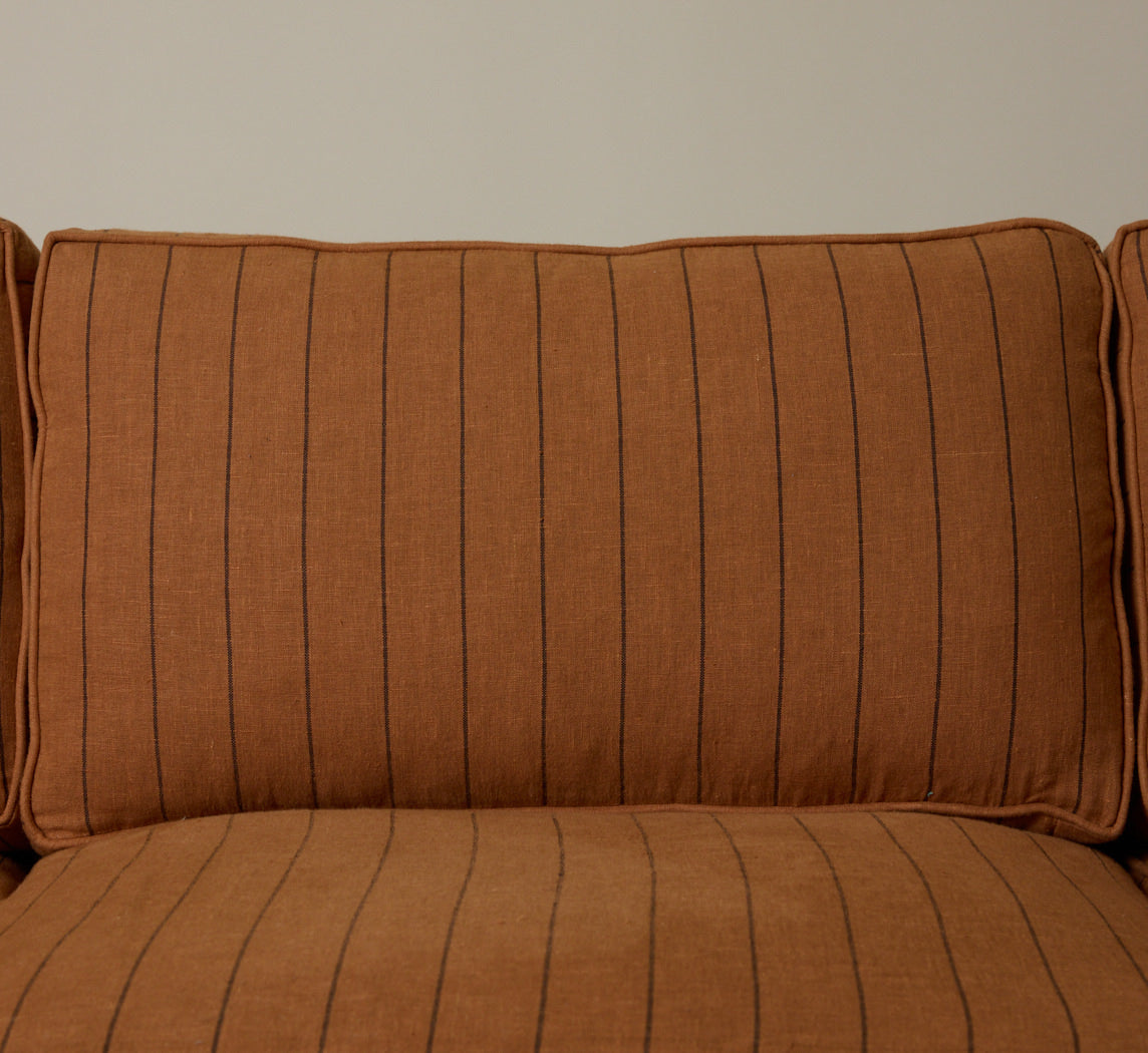 POST MODERN SOFA IN LINEN STRIPE