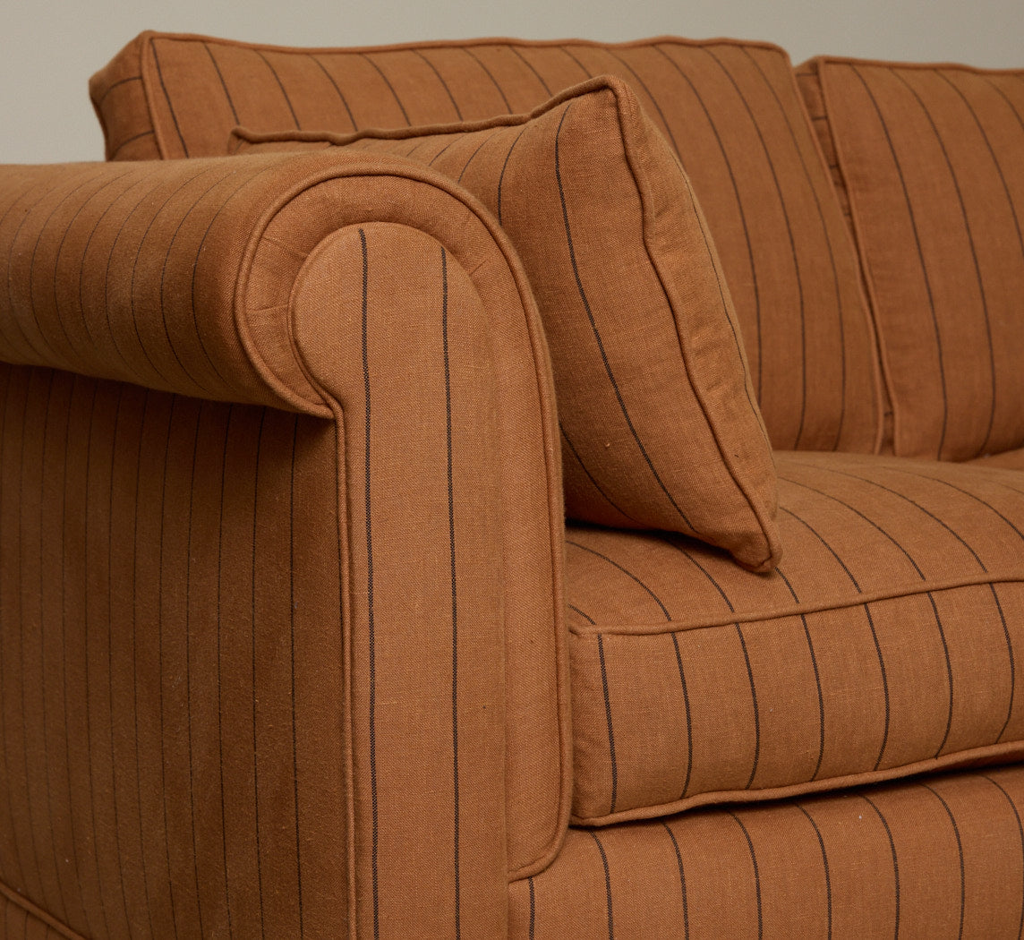 POST MODERN SOFA IN LINEN STRIPE