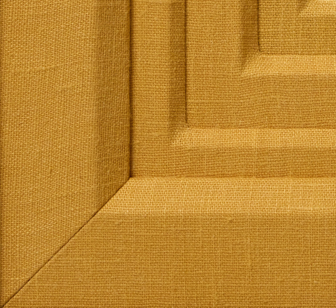 PIERCE & WARD DOUBLE DECKER MIRROR IN MUSTARD LINEN