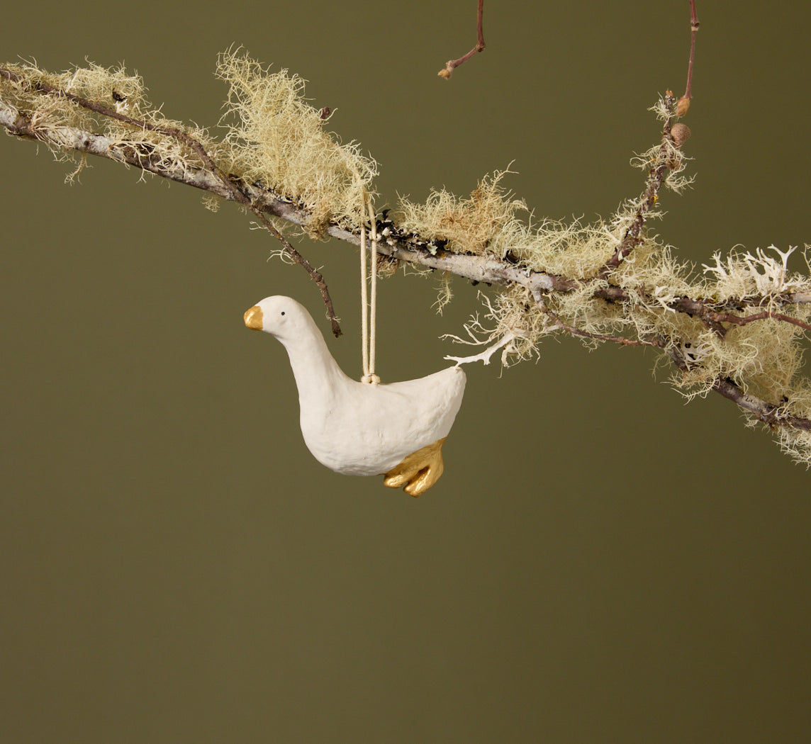 PAPER MACHE DUCK ORNAMENT