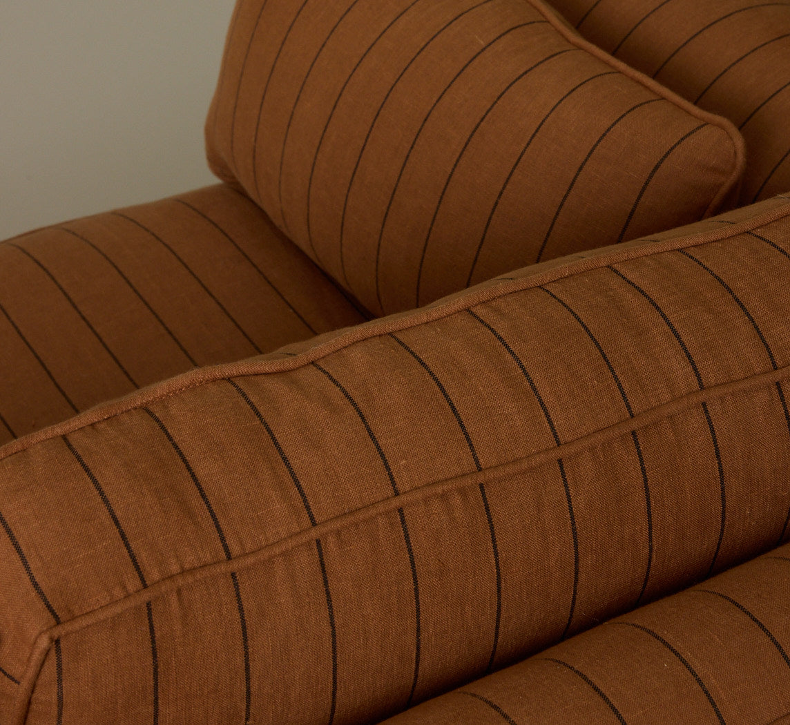 POST MODERN SOFA IN LINEN STRIPE