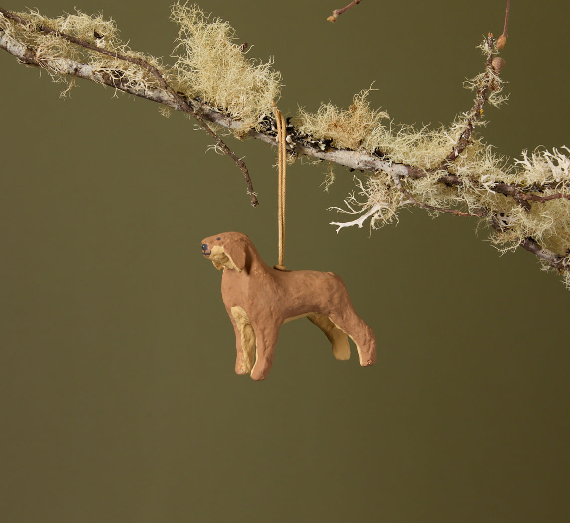 PAPER MACHE DOG ORNAMENT