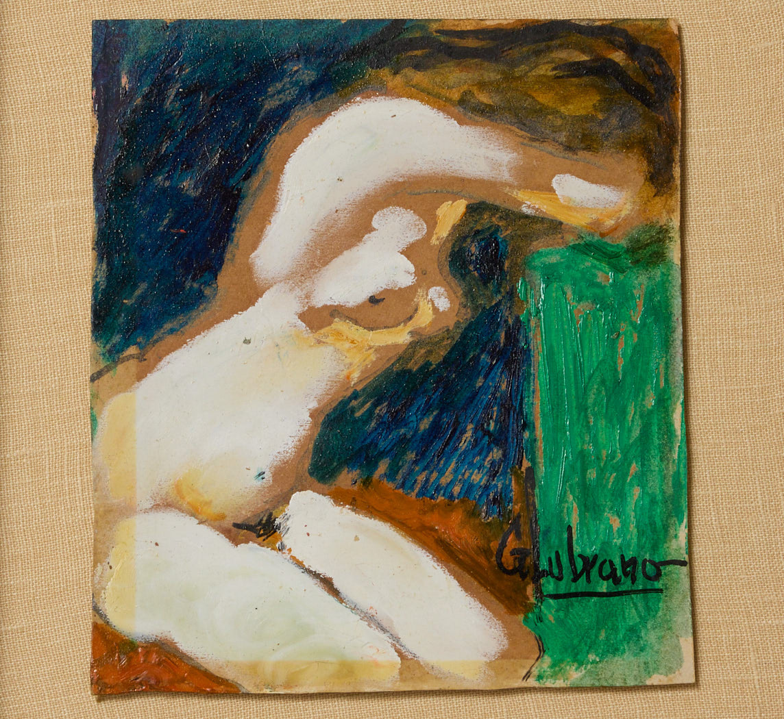 NUDE WOMAN FIGURAL OIL PAINTING, SIGNED