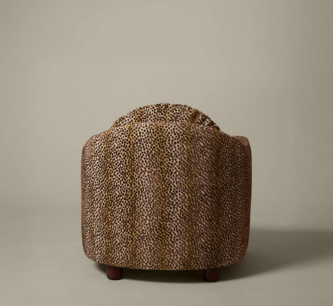 1950S OSVALDO BORSANI ARMCHAIR IN SCHUMACHER ANIMAL PRINT VELVET