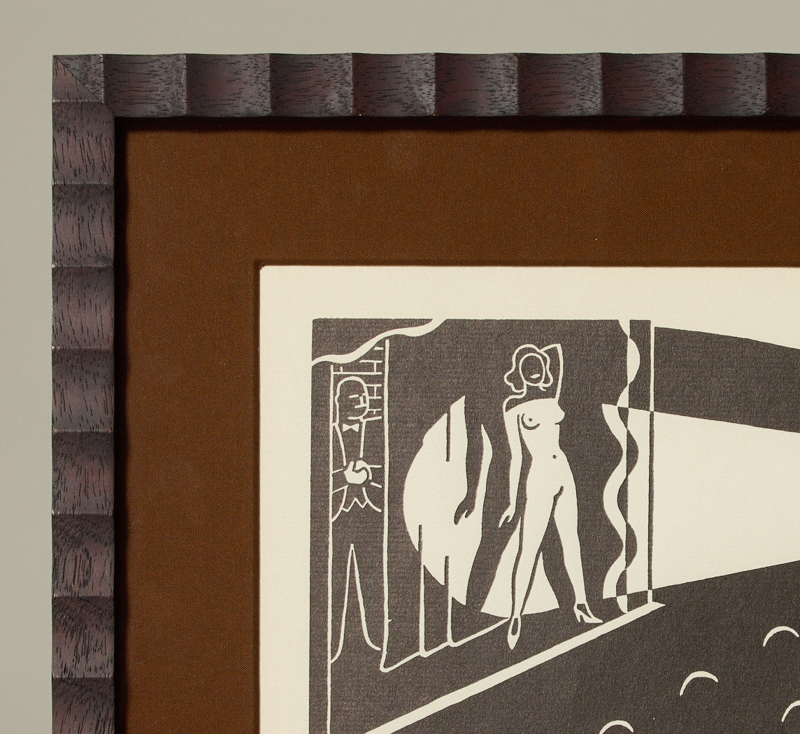 WOODCUT PRINT "BESPIEGELUNG I" CIRCA 1930S