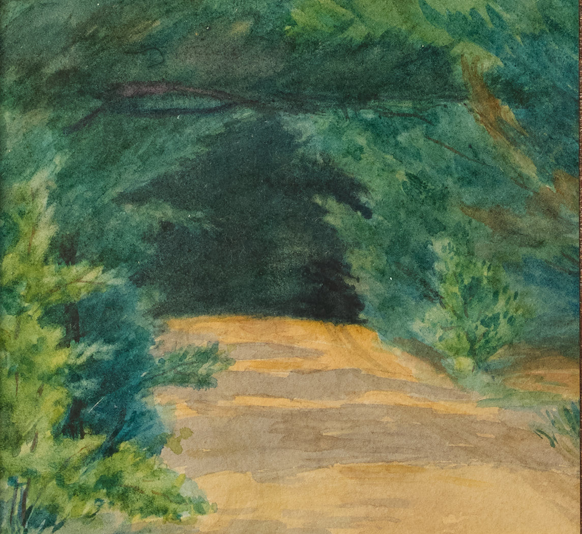 20TH CENTURY AMERICAN ROAD THROUGH THE FOREST