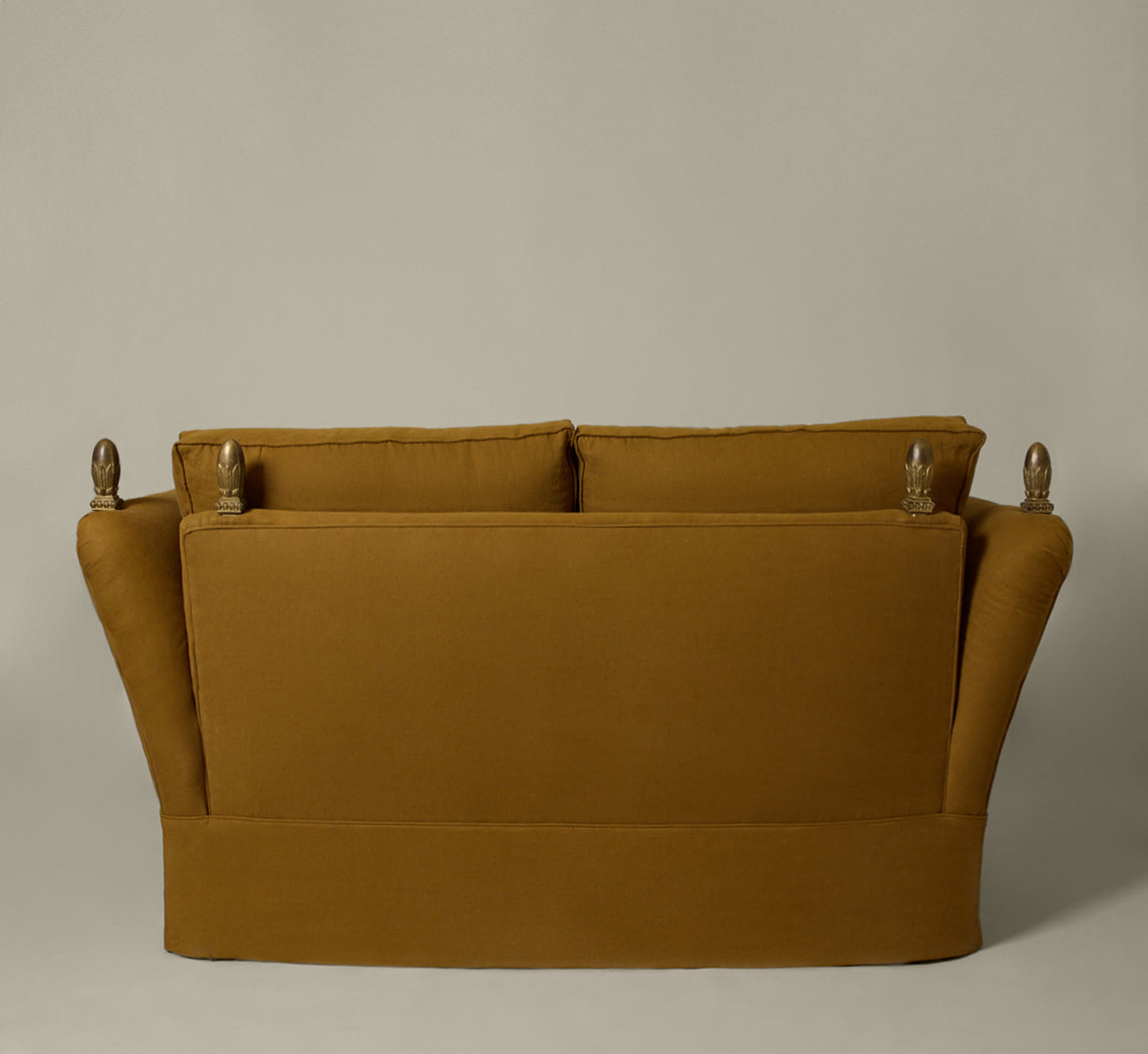 EGON VON FURSTENBERG SETTEE IN OLIVE LINEN