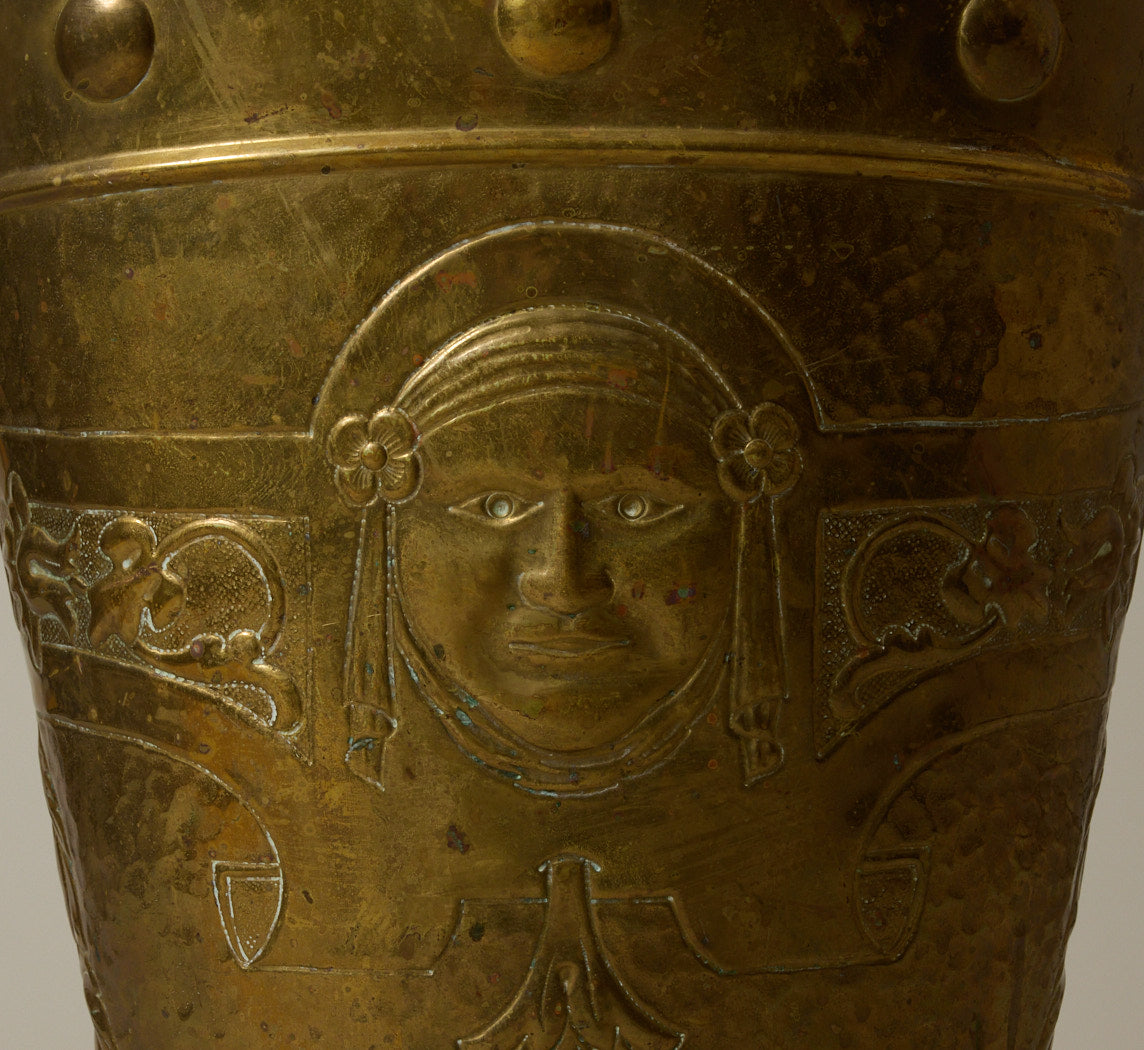 19TH CENTURY FRENCH BRASS REPOUSSE UMBRELLA STAND