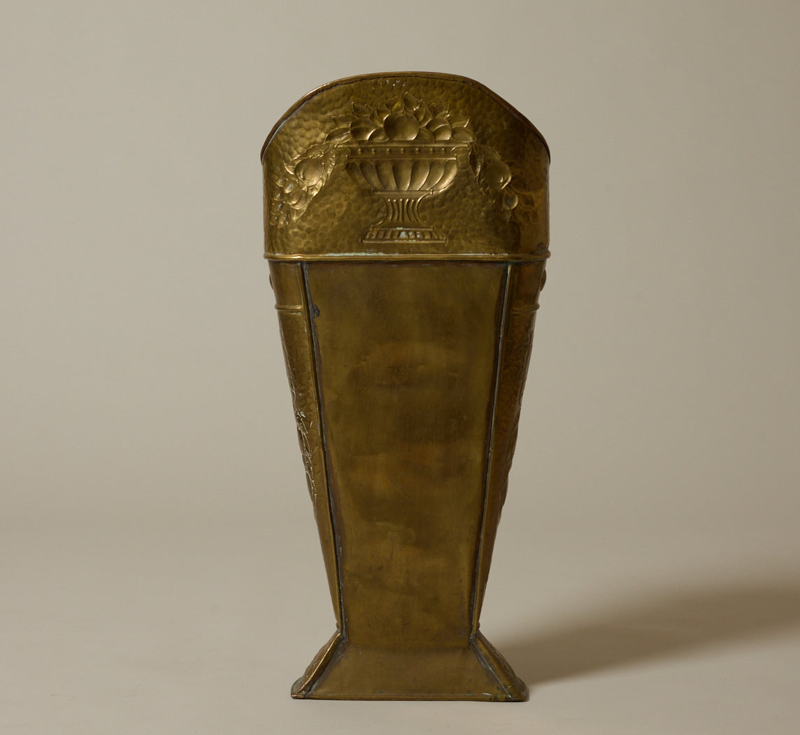 19TH CENTURY FRENCH BRASS REPOUSSE UMBRELLA STAND