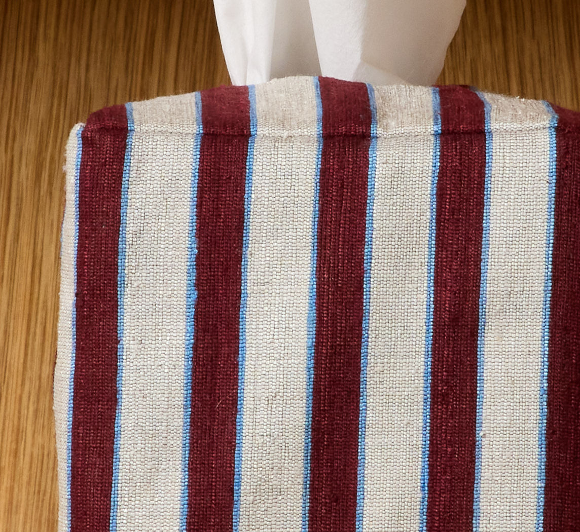 PIERCE & WARD TANGIER STRIPE TISSUE BOX COVER