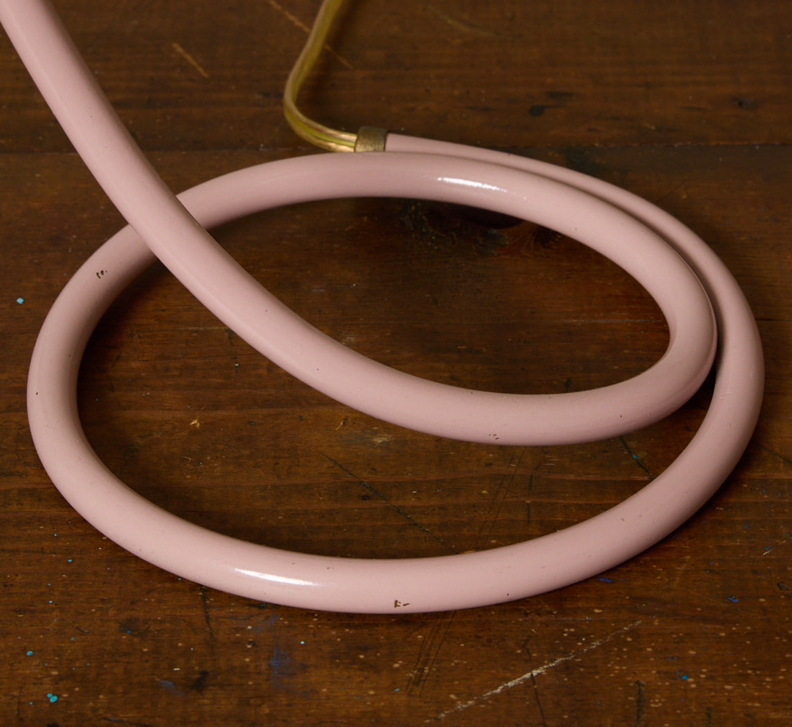 PAIR OF VINTAGE ITALIAN PINK FLOWER TABLE LAMPS