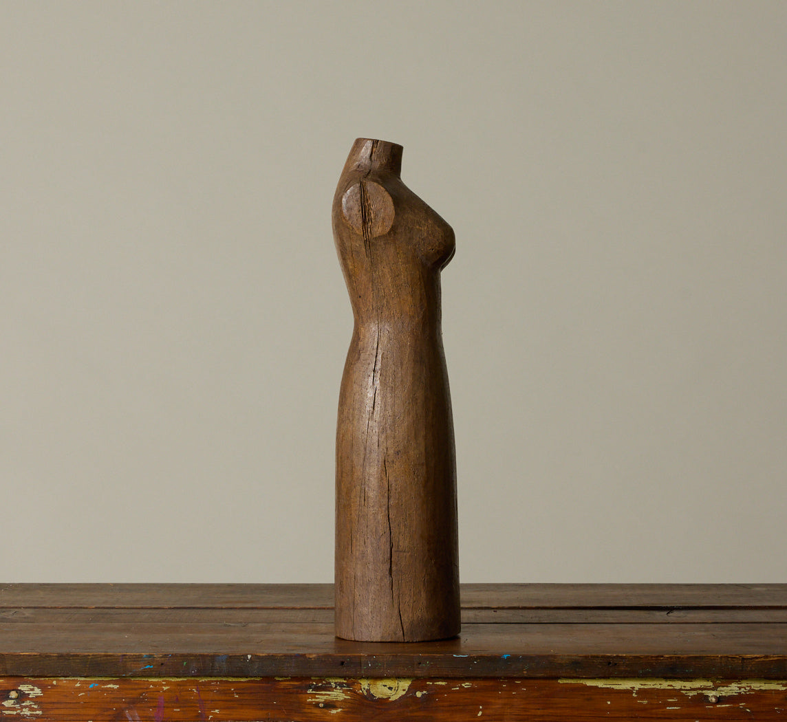 CARVED WOOD MANNEQUIN TORSO (TALL)