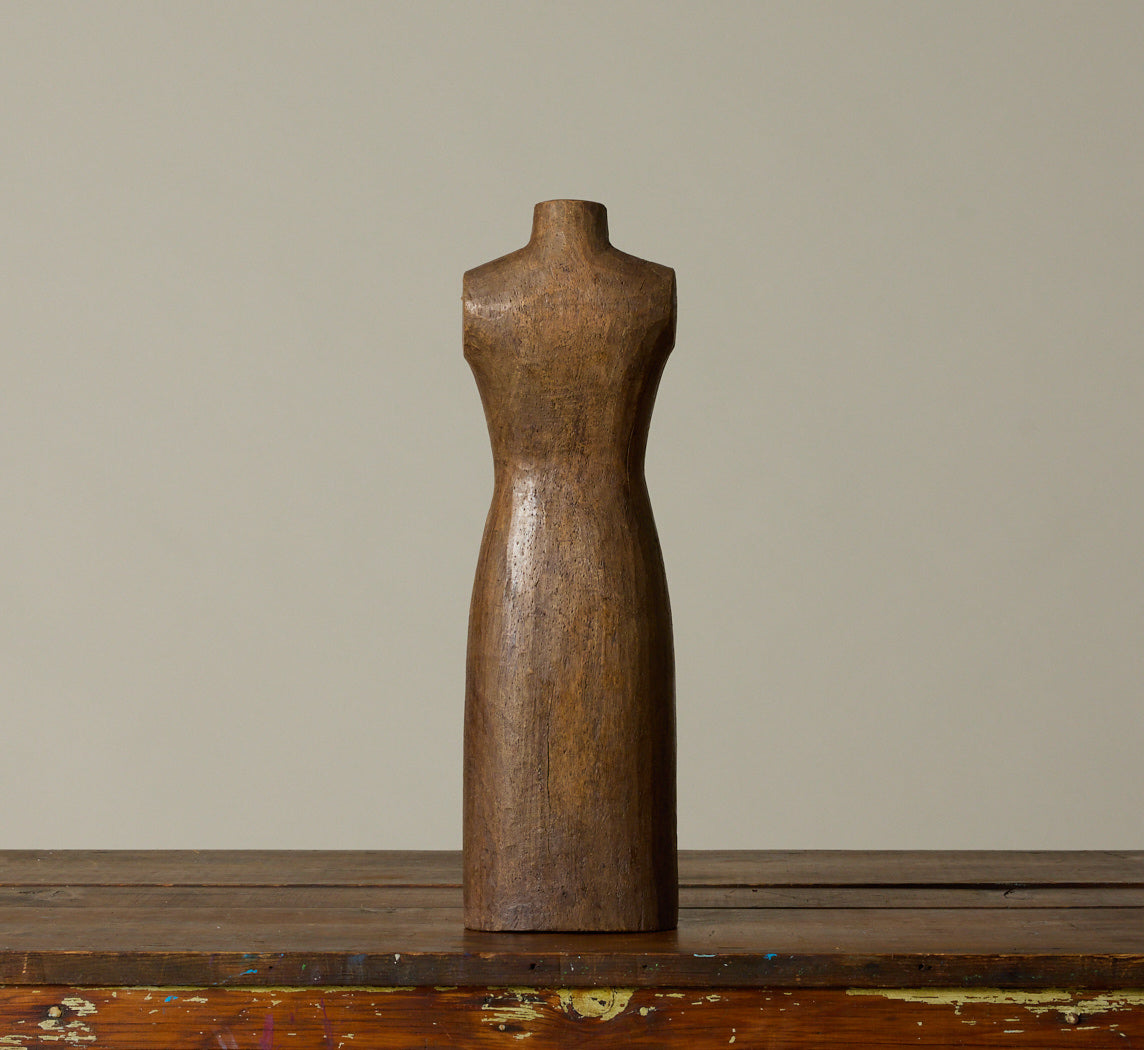 CARVED WOOD MANNEQUIN TORSO (TALL)