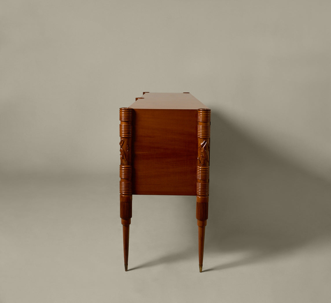 1940S ITALIAN OAK WOOD CREDENZA BY PIER LUIGI COLLI