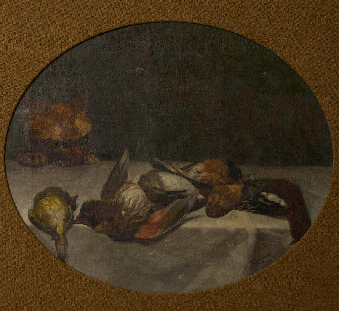 1870S BELGIAN STILL LIFE "LE CHATE"