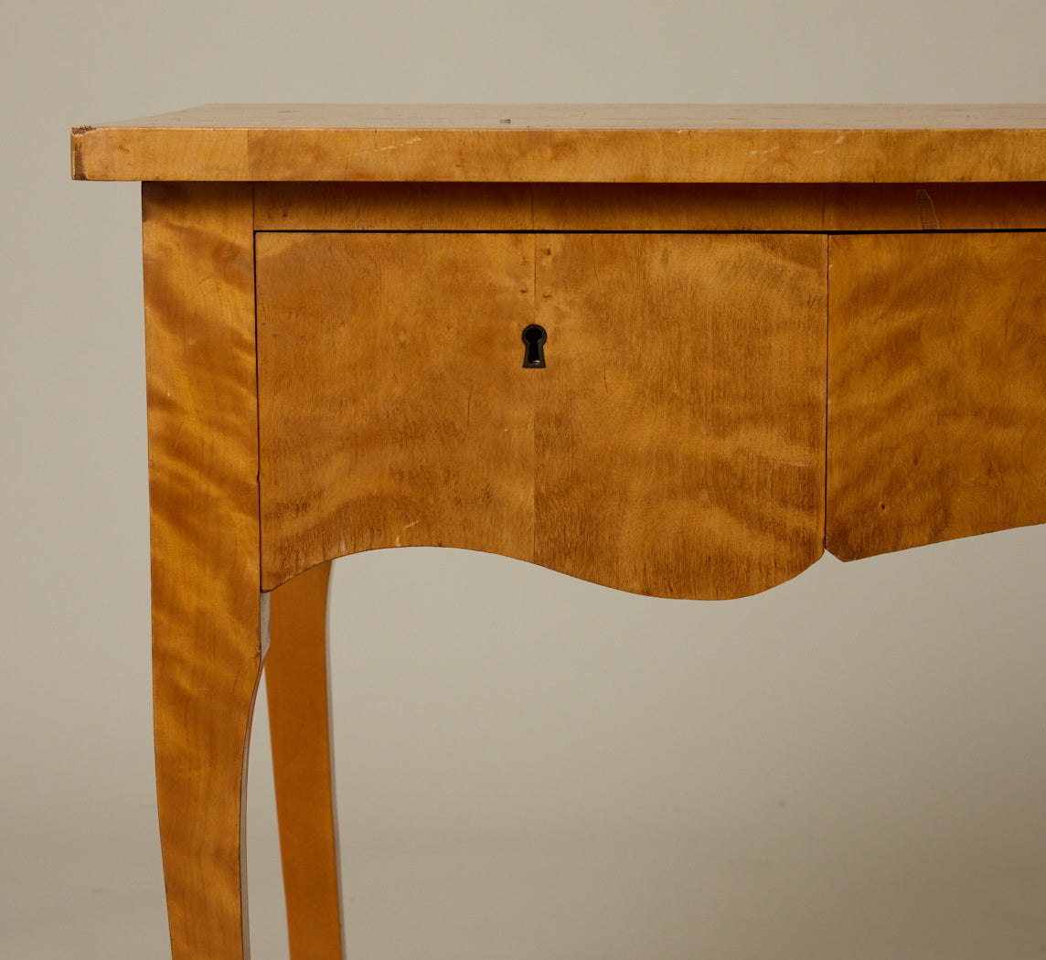 1950S SCANDINAVIAN BIRCH BURL VANITY