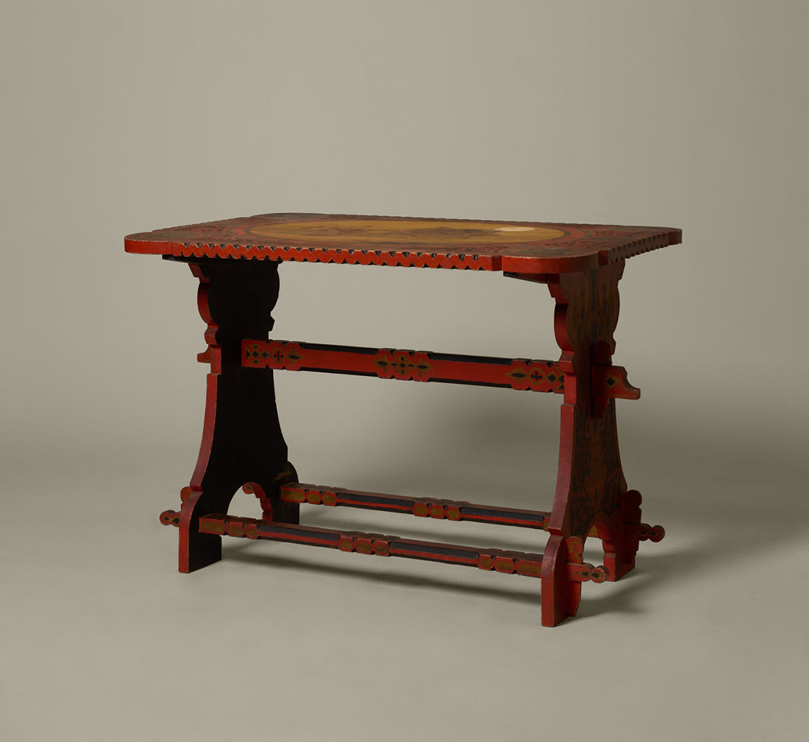 EARLY 20TH CENTURY RUSSIAN HAND PAINTED PARLOR TABLE