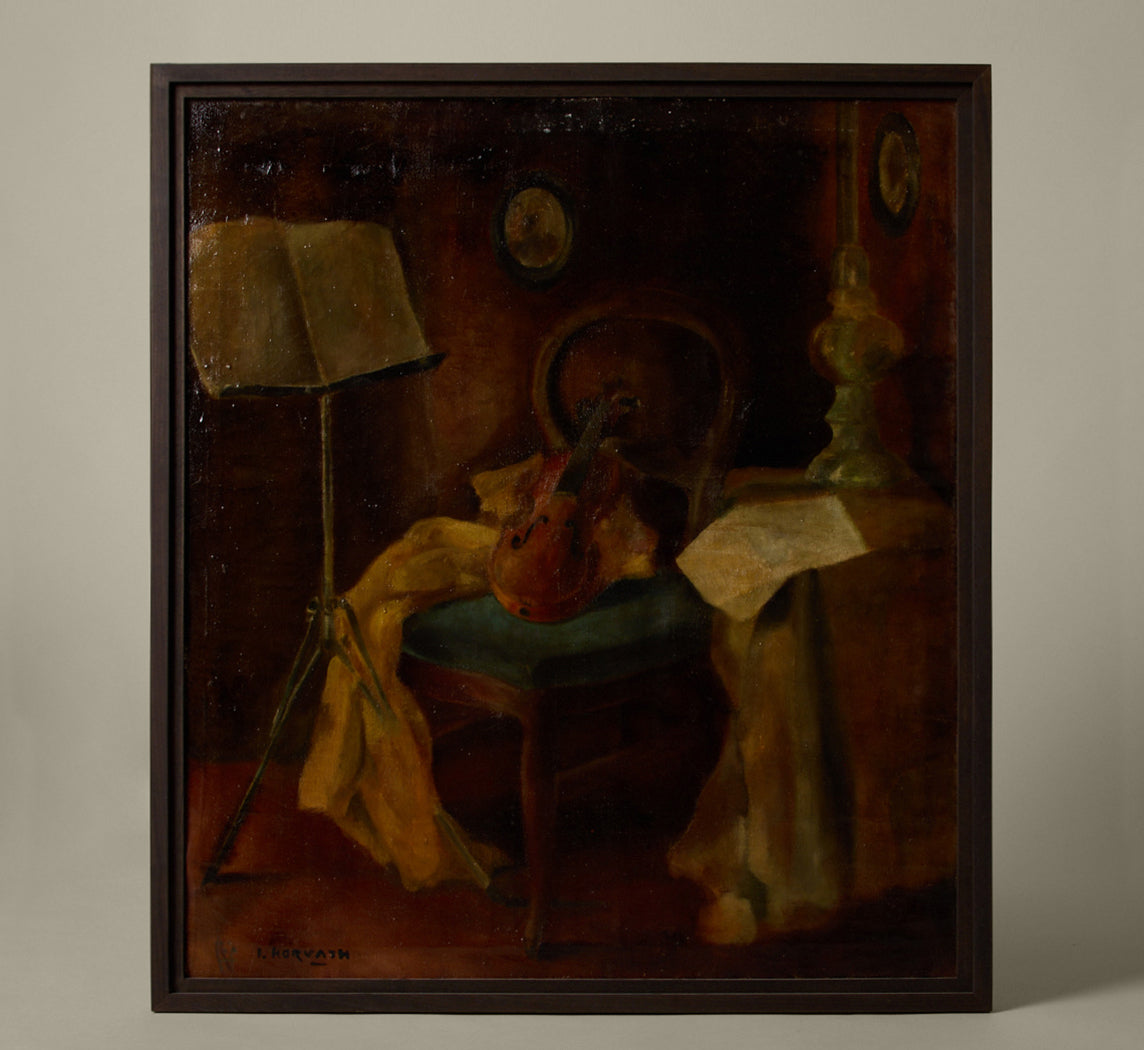 EUROPEAN SCHOOL VIOLIN STILL LIFE