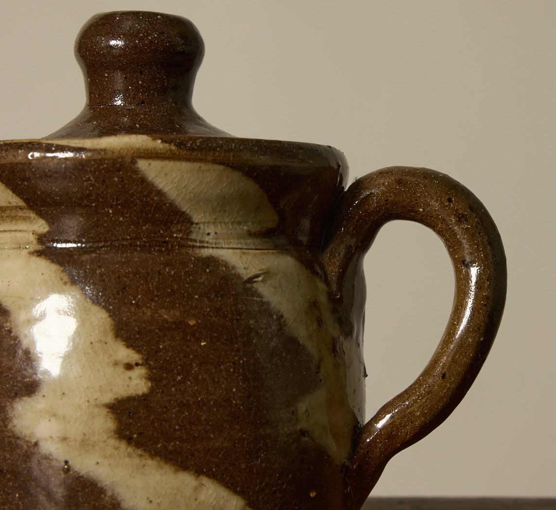 PETITE EARTHENWARE FOLK ART SWIRL TEAPOT
