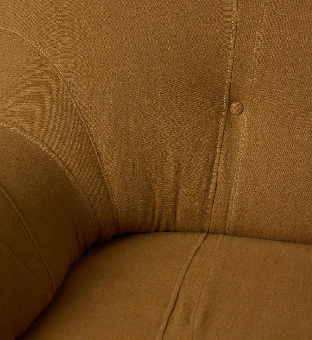 1970S DUTCH SOFA IN TURMERIC LINEN