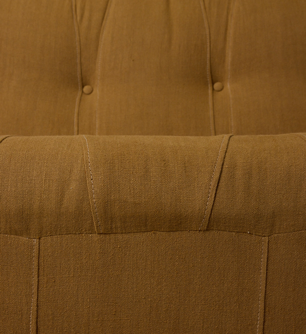 1970S DUTCH SOFA IN TURMERIC LINEN