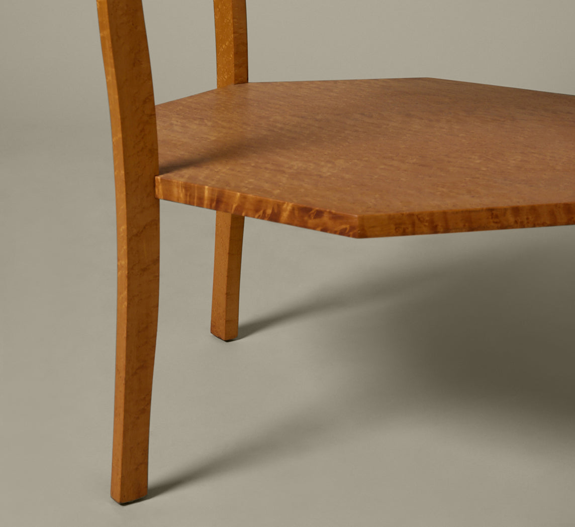 ANTIQUE TWO TIER BIRDS EYE MAPLE TABLE
