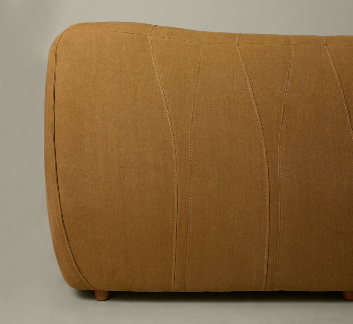 1970S DUTCH SOFA IN TURMERIC LINEN