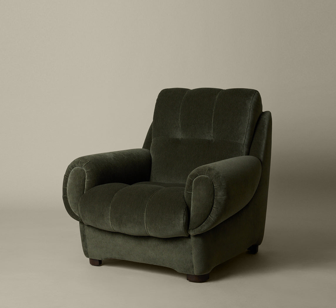 PIERCE & WARD VITTI CHAIR IN DEEP SAGE MOHAIR