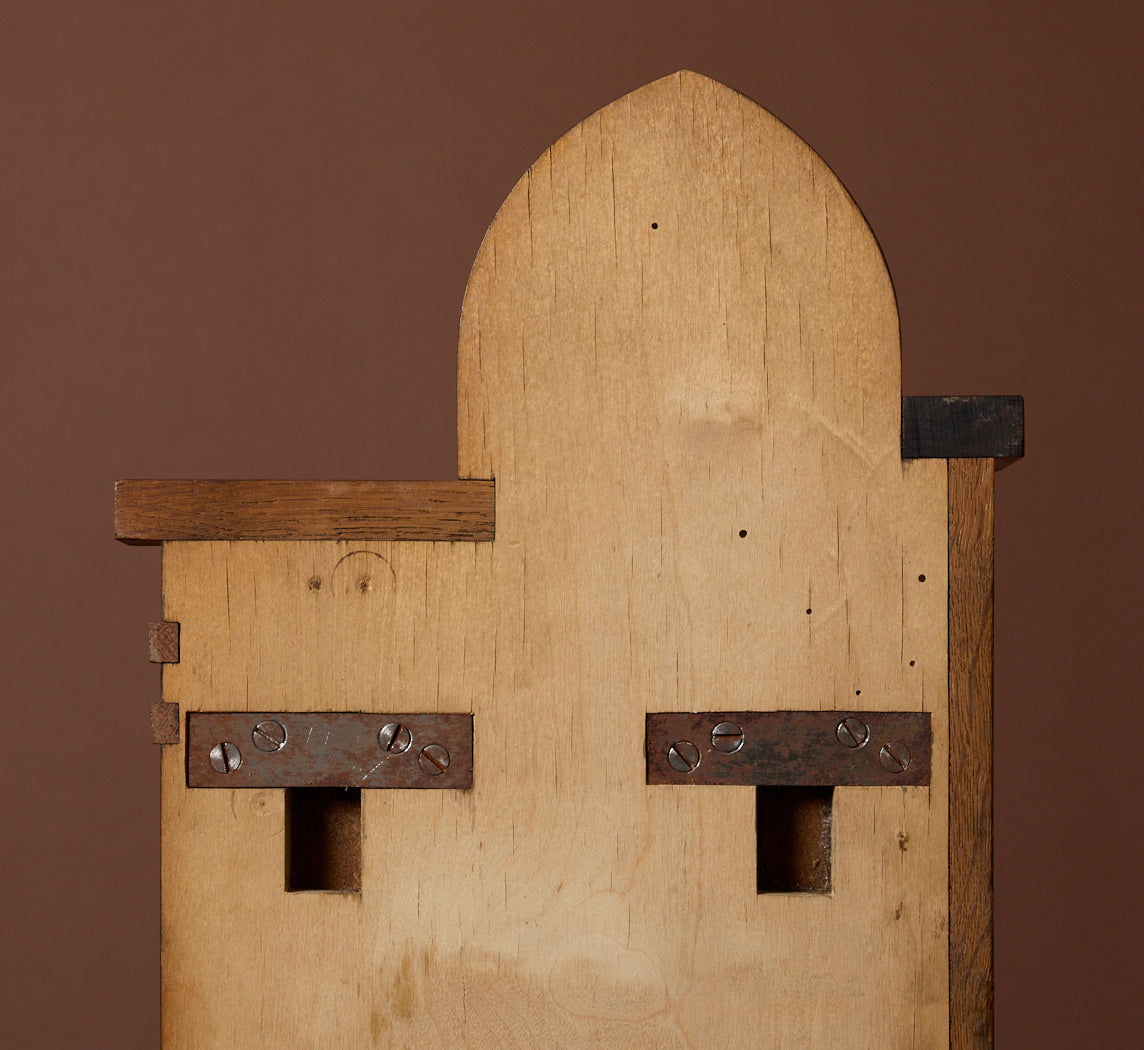 1920S AMSTERDAM SCHOOL OAK & ROSEWOOD WALL SHELF