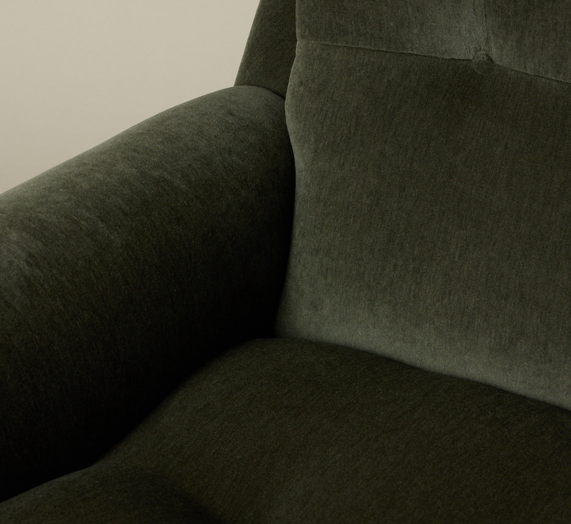 PIERCE & WARD VITTI CHAIR IN DEEP SAGE MOHAIR