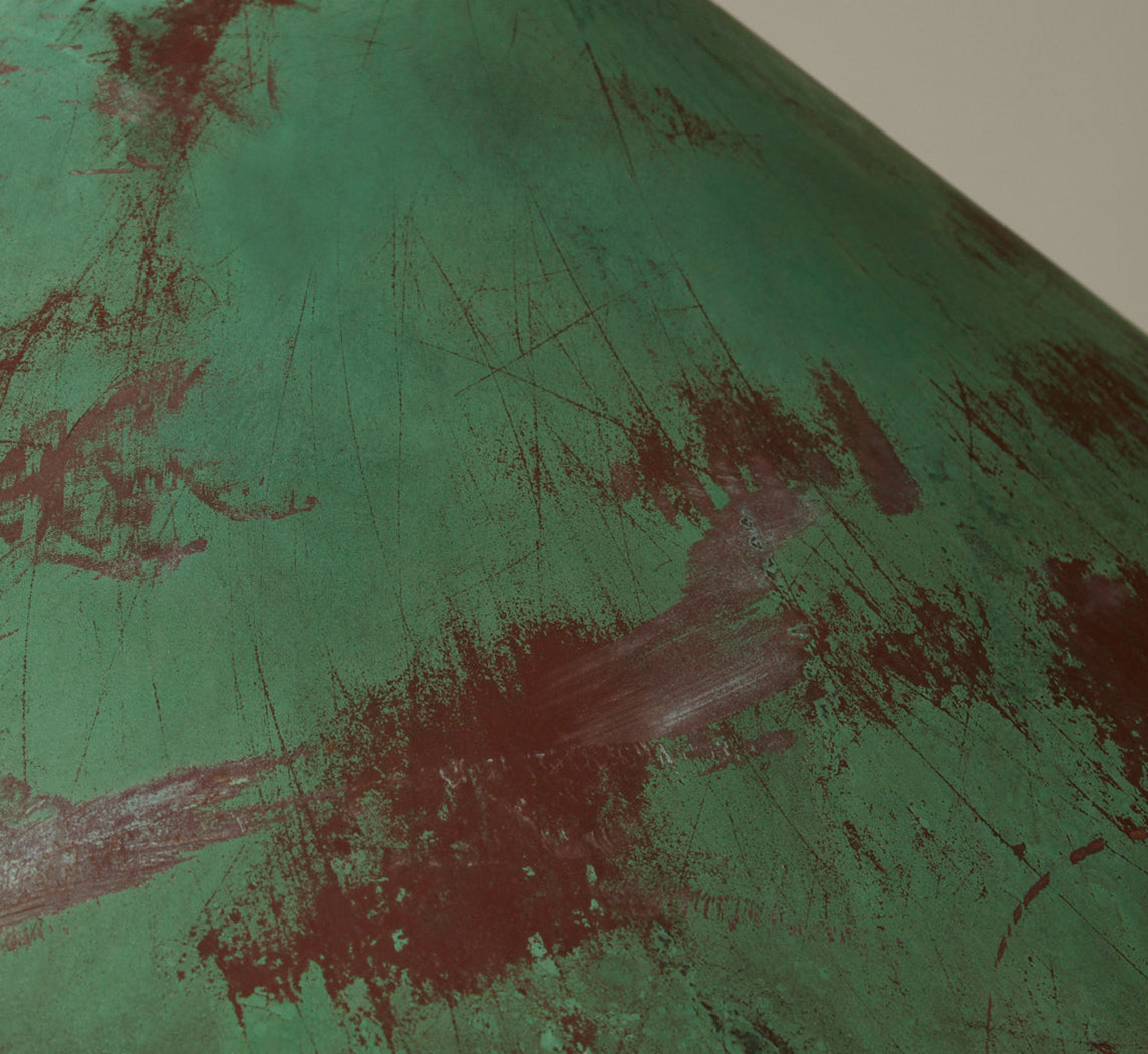 VINTAGE FLOOR LAMP WITH PATINATED COPPER SHADE