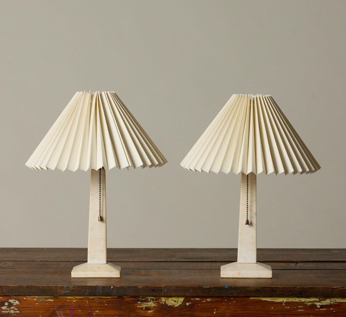 PAIR OF VINTAGE MARBLE TABLE LAMPS