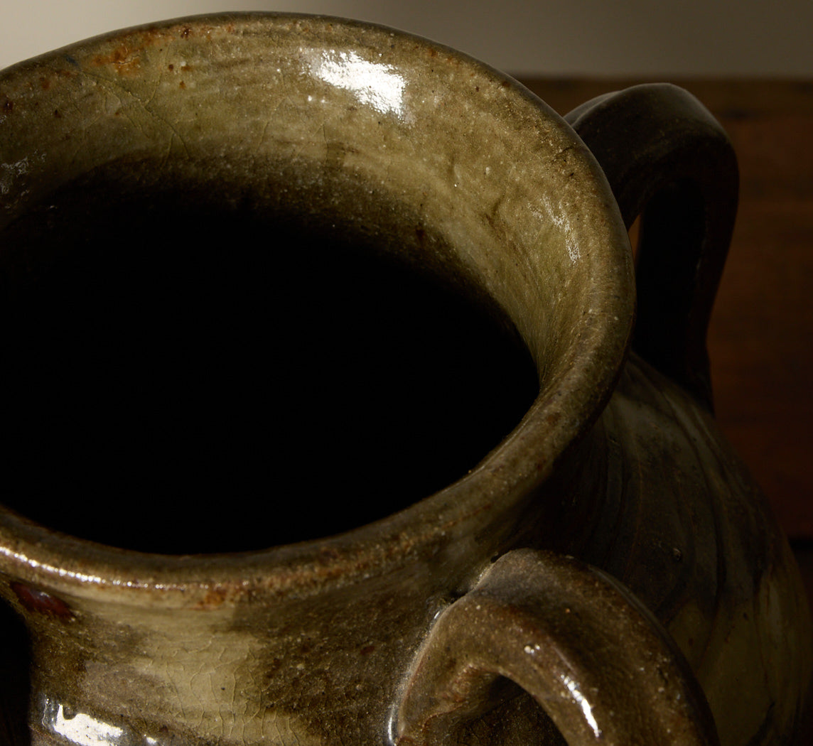 OVERSIZED EARTHENWARE FOLK ART SWIRL VASE I