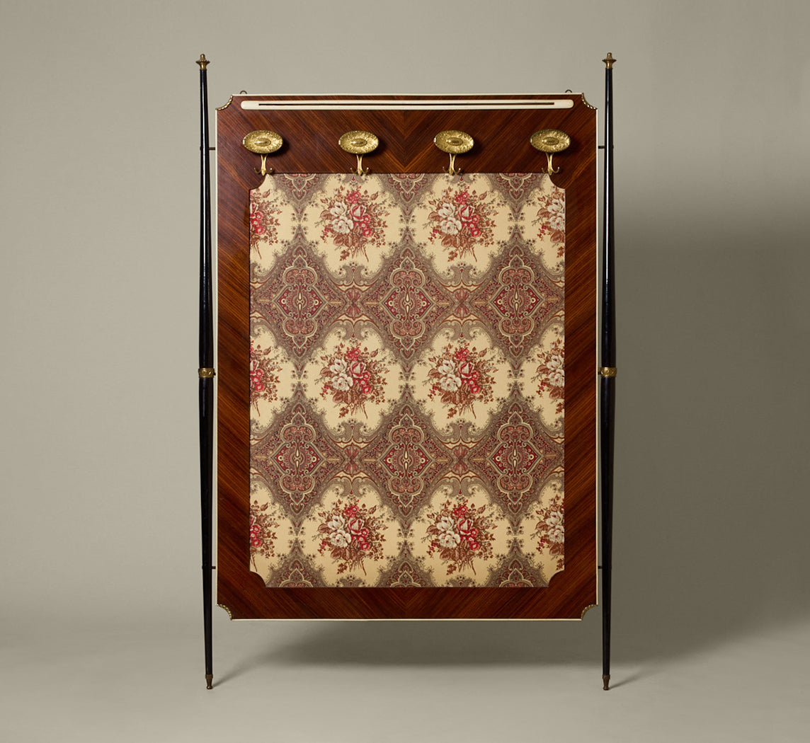 ITALIAN MID CENTURY ROSEWOOD UPHOLSTERED HALL TREE