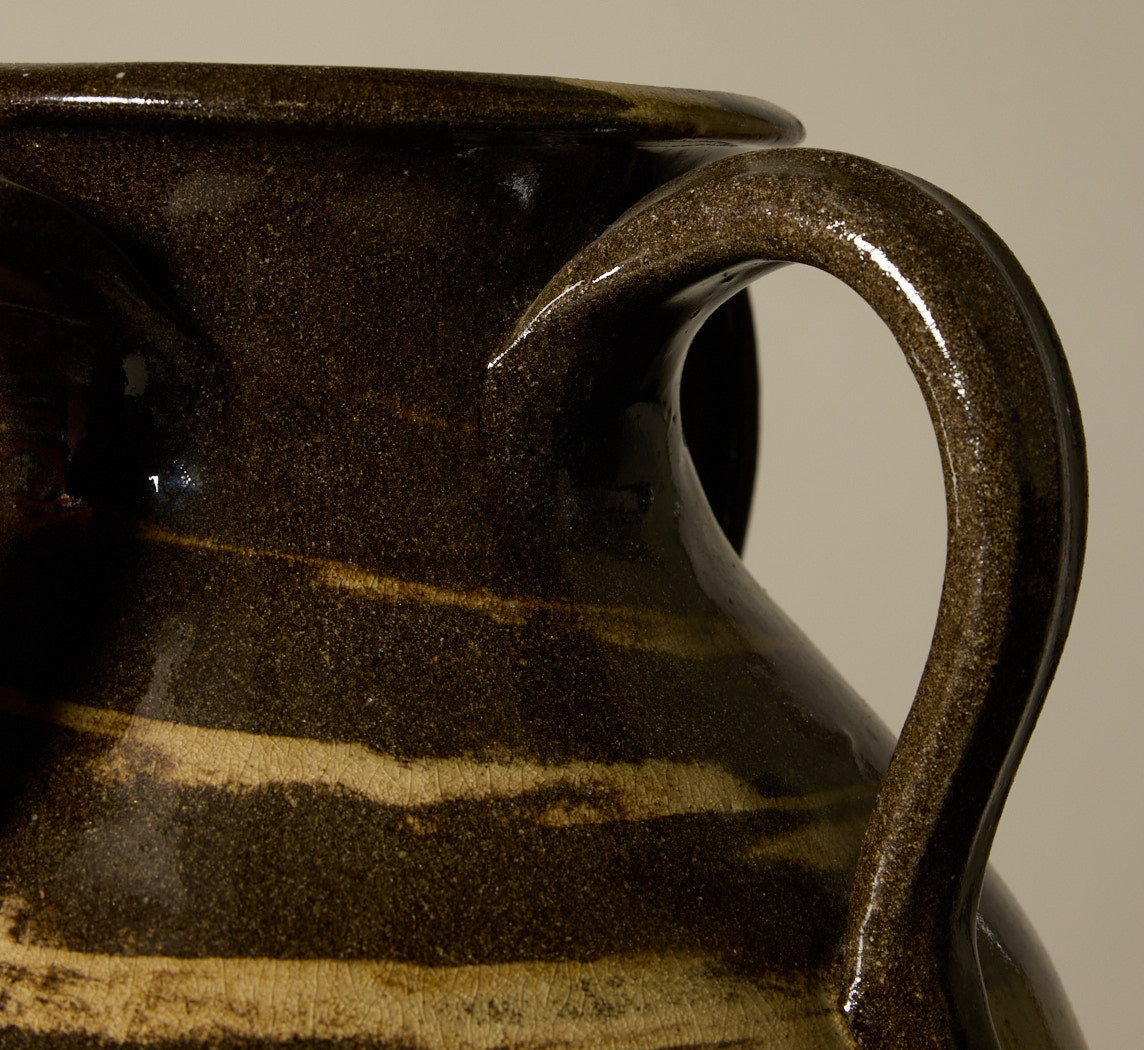 OVERSIZED EARTHENWARE FOLK ART SWIRL VASE II
