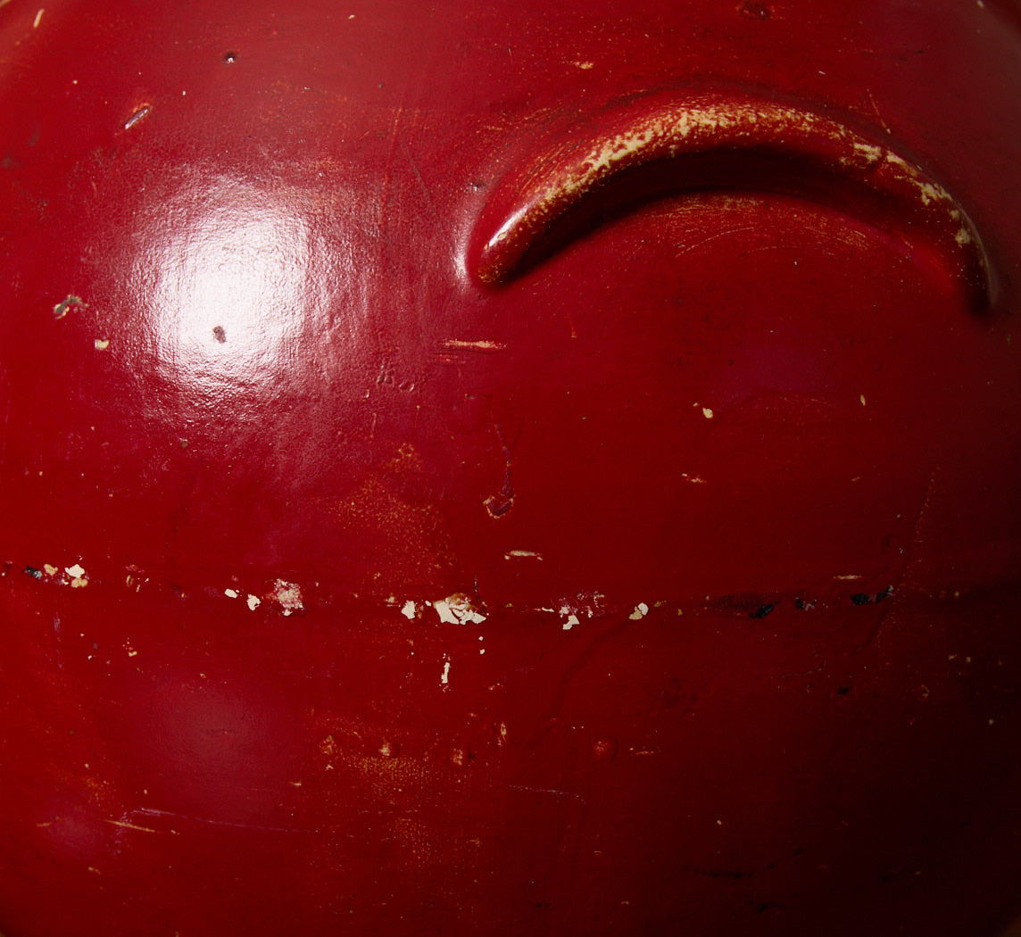 1940S RED STONEWARE ORB JAR