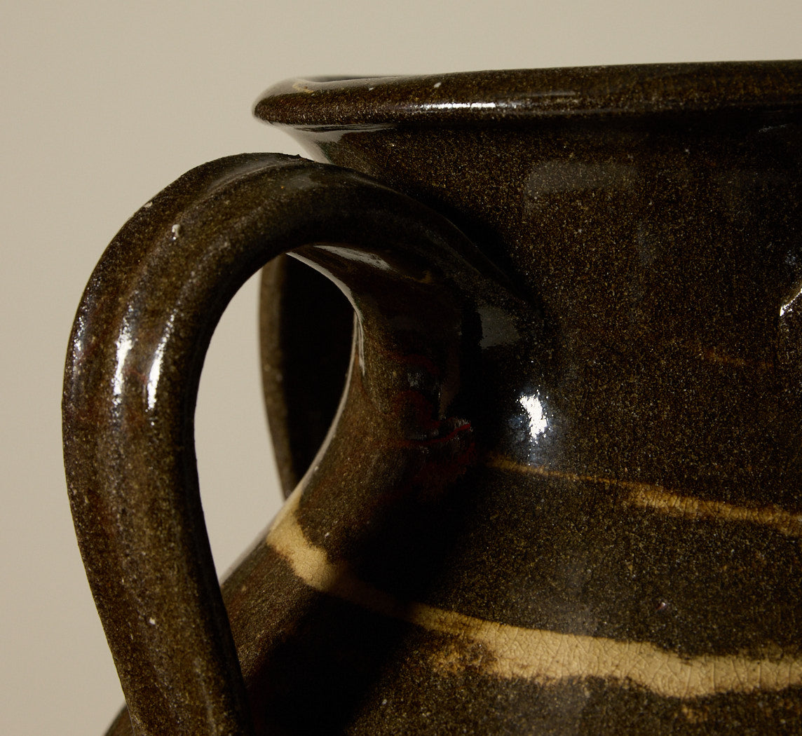 OVERSIZED EARTHENWARE FOLK ART SWIRL VASE II