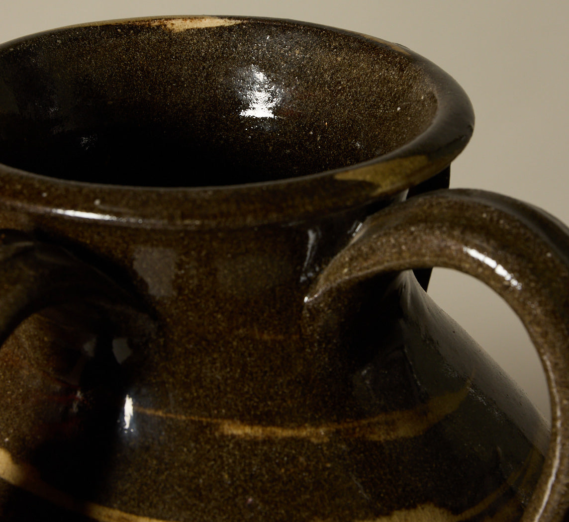 OVERSIZED EARTHENWARE FOLK ART SWIRL VASE II