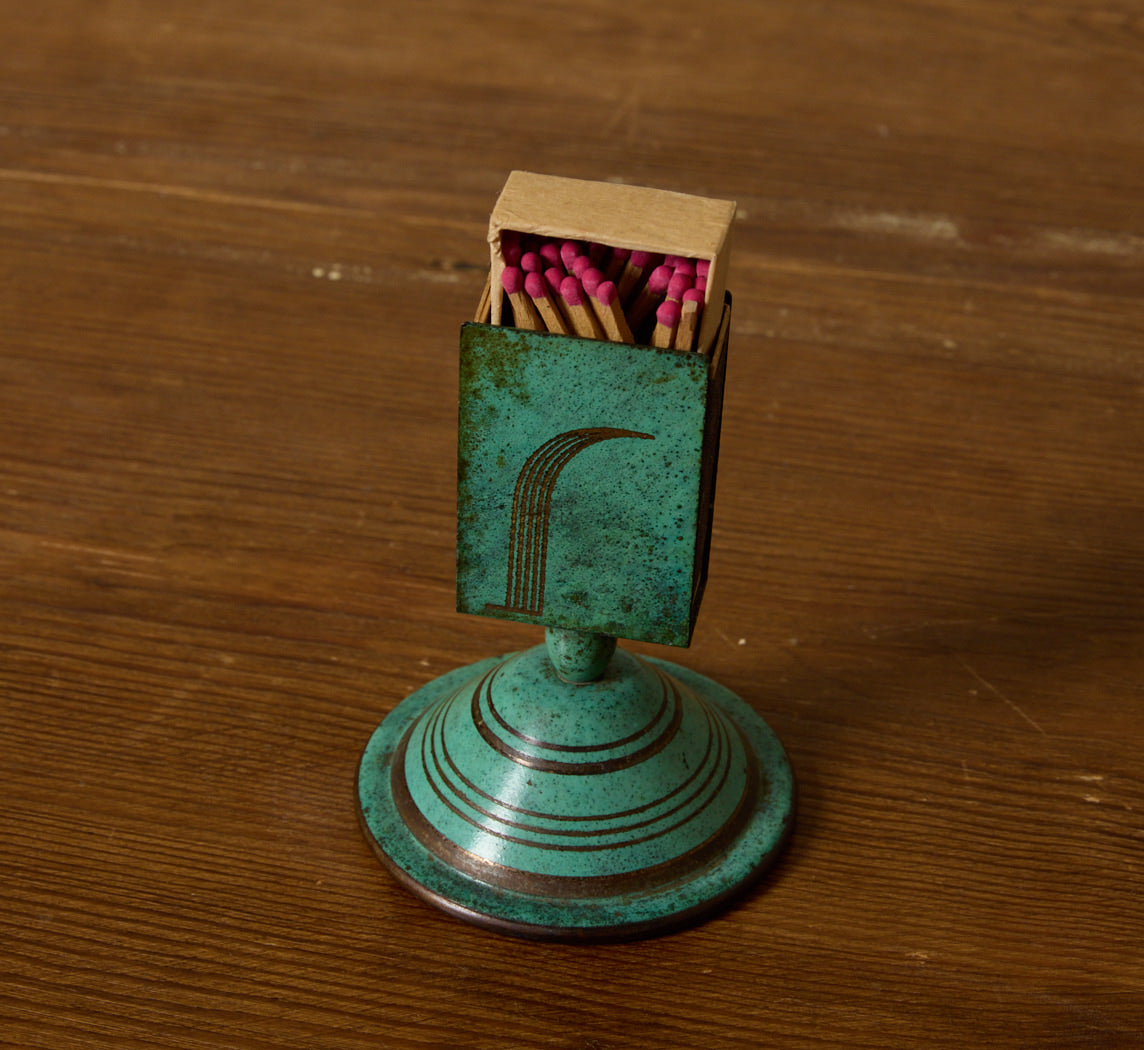 1920S ART DECO CANDLE & MATCHSTICK HOLDER SET BY PAUL HAUSTEIN FOR WMF