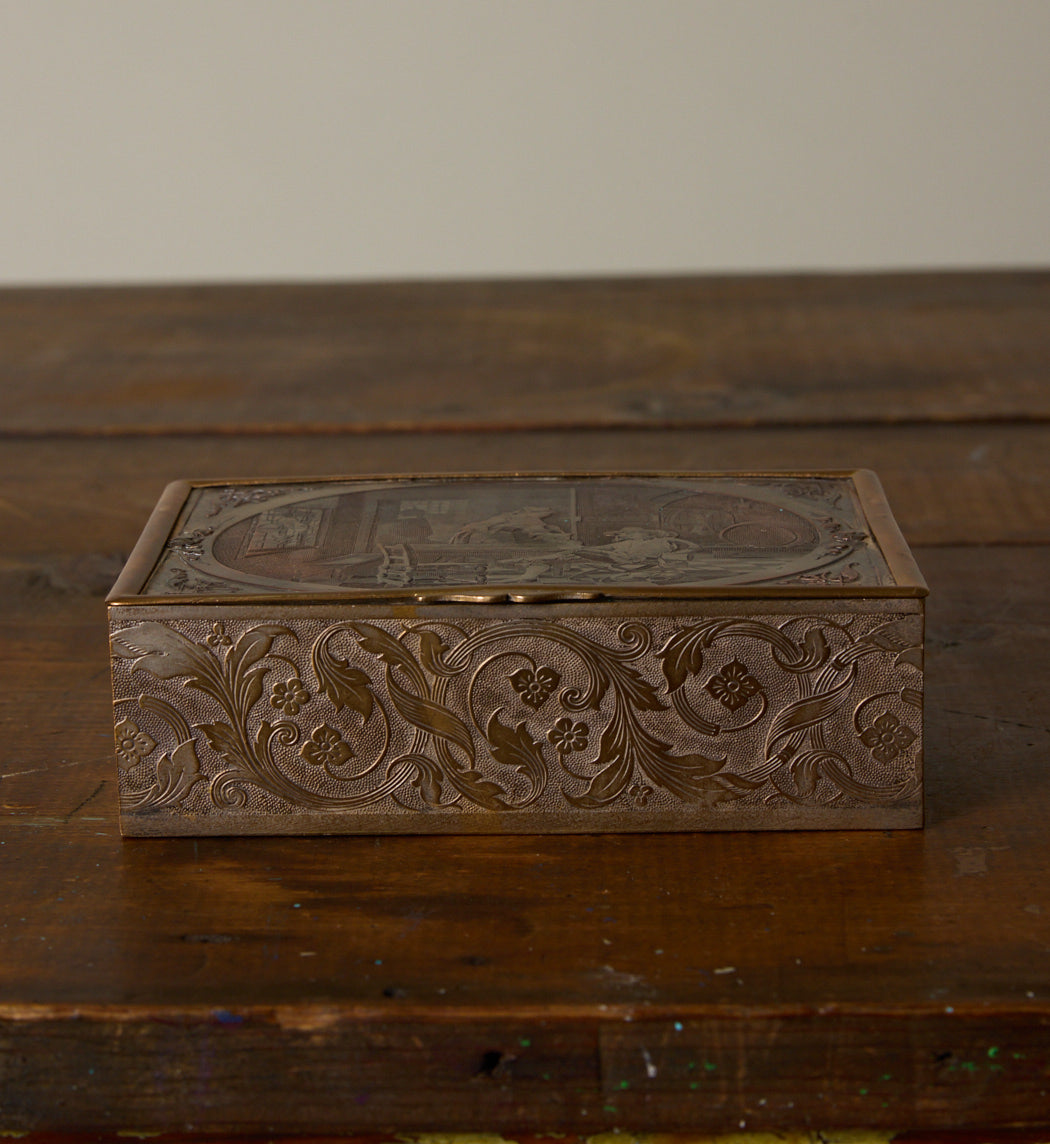 LATE 19TH CENTURY BRASS JEWELRY BOX
