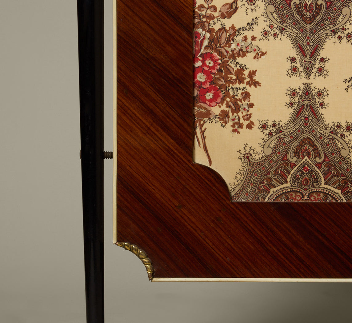 ITALIAN MID CENTURY ROSEWOOD UPHOLSTERED HALL TREE